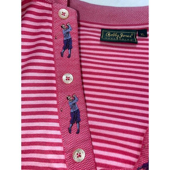 Bobby Jones Golf Polo Pink Striped Size XL - Picture 4 of 7